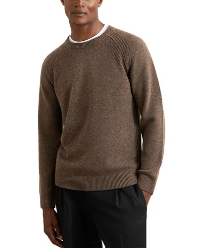 Reiss Foulton Wool & Cashmere Raglan Sweater In Brown