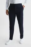 Reiss Mens Navy Belmont Slim-fit Stretch Wool-blend Trousers In Navy