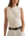Reiss Ivory Knot Detail Jersey Bodysuit