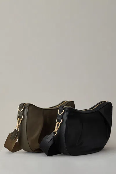 Reiss Frances - Olive Adjustable Strap Cross-body Bag, In Black