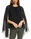 Reiss Francesca Ruffle Cape Sleeve Top