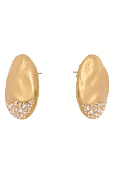 Reiss Francesca Crystal Frost Stud Earrings In Gold