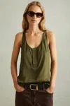 Reiss Khaki Scoop Neck Vest In Khaki