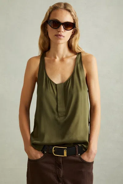 Reiss Khaki Scoop Neck Vest