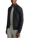 Reiss Navy Freddie Hybrid Quilt And Interlock Jersey Zip-through Jacket In Navy