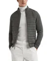 Reiss Sage Freddie Hybrid Quilt And Knit Zip-through Jacket