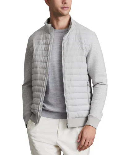 Reiss Freddie Jersey Quilted Shirt In Gray