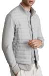Reiss Freddie Cotton Blend Interlock Quilted Full Zip Jacket In Soft Grey Melange
