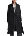 Reiss Womens Black Maude Double-breasted Wool-blend Coat In Black