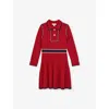 Reiss Red Freeda Piped Stretch-knit D In Red