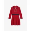 Reiss Red Freeda Piped Stretch-knit D In Red