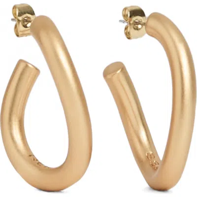 Reiss Freya Wave Hoop Earrings In Gold Tone