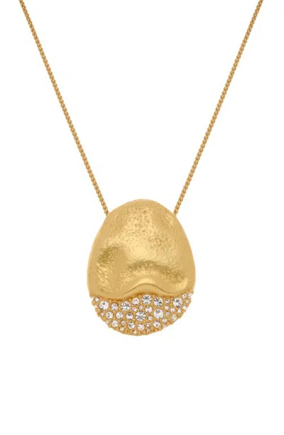 Reiss Frida Crystal Frost Pendant Necklace In Gold