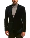 Reiss Froze Velvet Blazer In Green