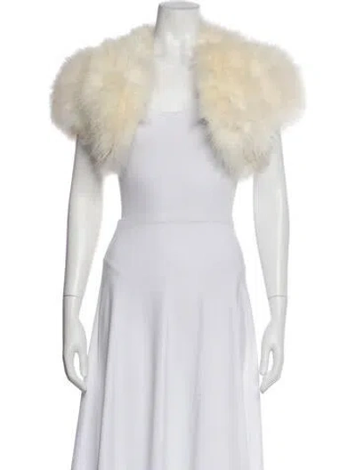 Pre-owned Reiss Fur Fur Jacket In White