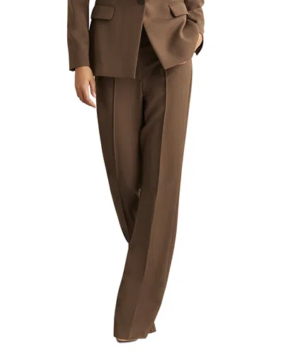 Reiss Gabi Flare Leg Pants In Brown