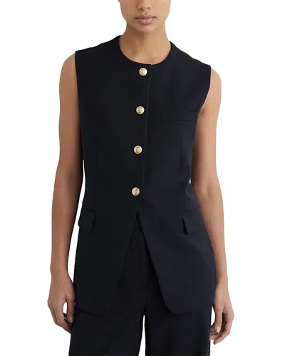 Reiss Gabi Longline Vest In Blue