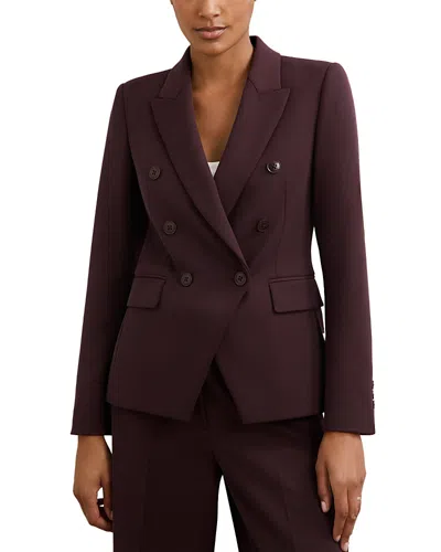 Reiss Gabi Peak Lapel Blazer In Burgundy