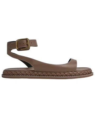 Reiss Gabi Plait Leather Flat Sandal In Multi