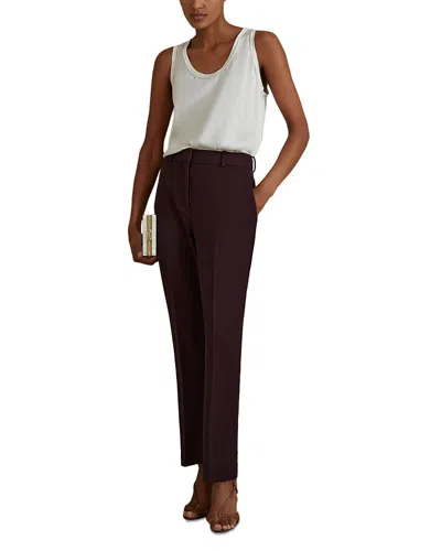 Reiss Gabi Slim Leg Pants In Burgundy