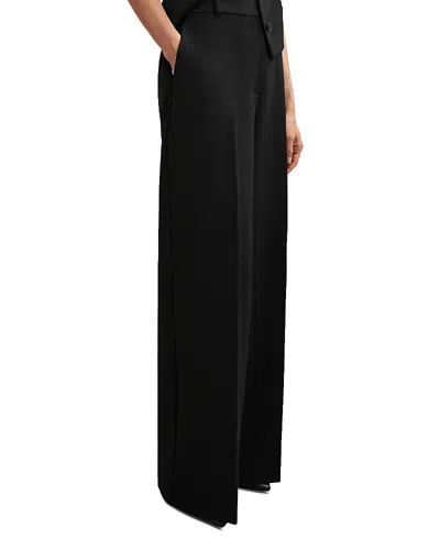 Reiss Gabi Wide Leg Pants In Black