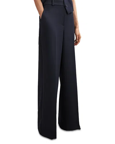 Reiss Gabi Wide Leg Trousers In Blue
