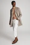 Reiss Oatmeal Gable Wool-blend Epsom Overcoat