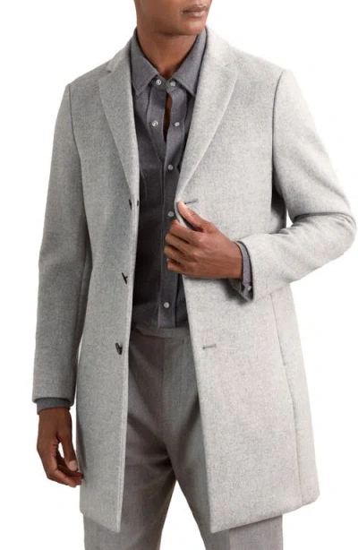 Reiss Gable Felted Wool Blend Overcoat In Gray