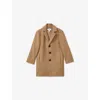 Reiss Camel 13-14 Yrs Single Breasted Overcoat In Brown