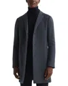 Reiss Airforce Blue Gable Wool Blend Single Breasted Epsom Overcoat