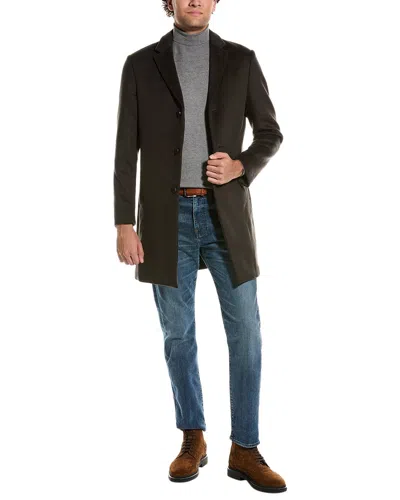 Reiss Gable Wool-blend Epsom Overcoat In Green