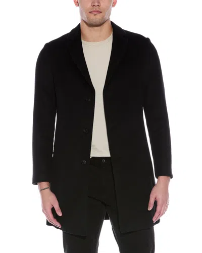 Reiss Gable Wool-blend Overcoat In Black