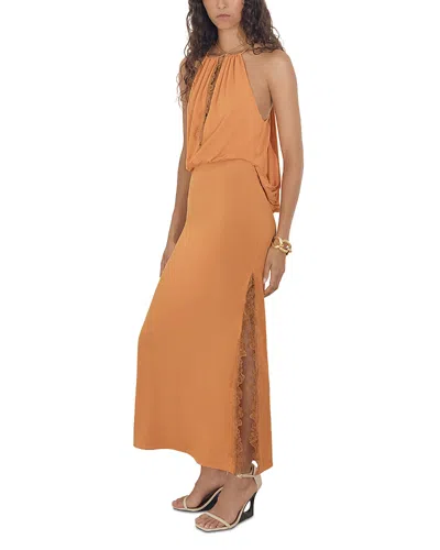 Reiss Gabriella Jersey Maxi Dress In Orange