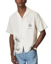 Reiss Galera Brushstroke Camp Shirt In White