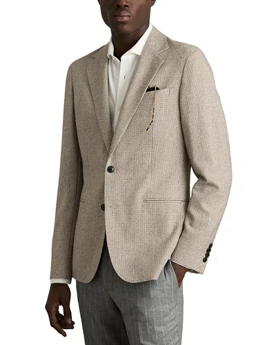 Reiss Garland Modern Fit Puppytooth Blazer In Taupe/off White