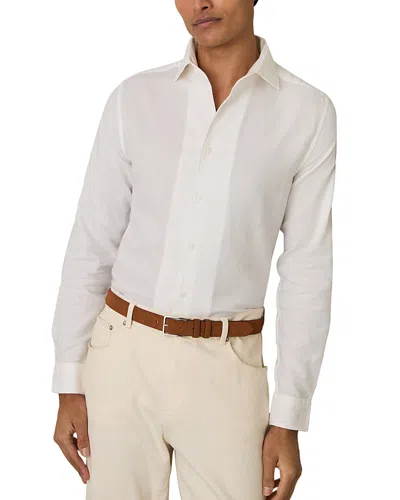 Reiss Garment Dye Pique Shirt In White