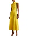 Reiss Georgia Seam Detail Midi Dress In Yellow