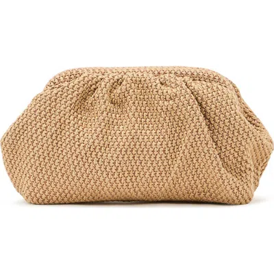 Reiss Georgia Woven Raffia Clutch In Brown