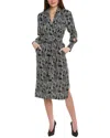 Reiss Georgina Mono Swirl Print Dress