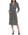 Reiss Georgina Mono Swirl Print Dress In White