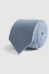 Reiss Gepunktete Krawatte Aus Seide In Airforce Blue