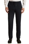 Reiss Barges Relaxed Fit Drawstring Pants In Black