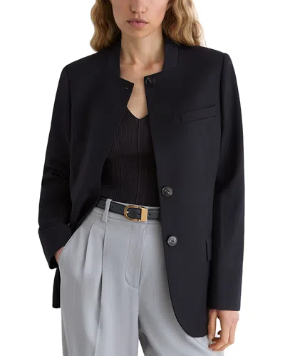 Reiss Gia Collarless Blazer In Navy