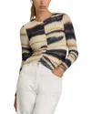 Reiss Womens  Gia Graphic-print Long-sleeve Jersey Top In Cream/black