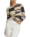Reiss Gia Printed Jersey Wool-blend Top In Multi