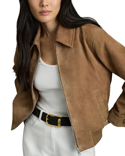 REISS GIA SUEDE BOMBER JACKET