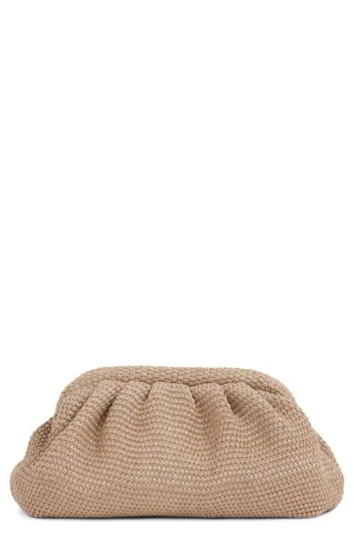 Reiss Gia Woven Clutch In Brown
