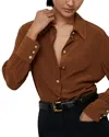 Reiss Gianna Silk Shirt In Brown