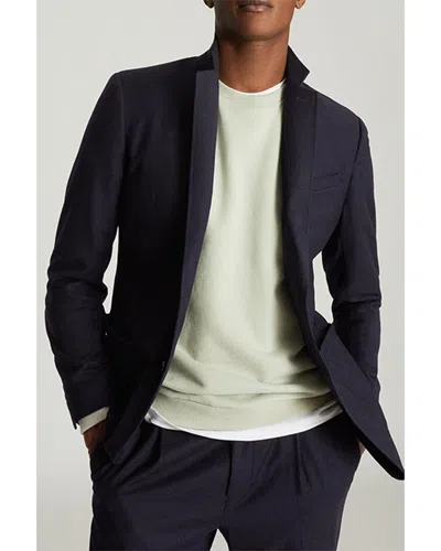 Reiss Gig Wool & Cashmere-blend Blazer In Blue
