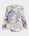 Reiss Gigi Floral Satin Button-up Shirt